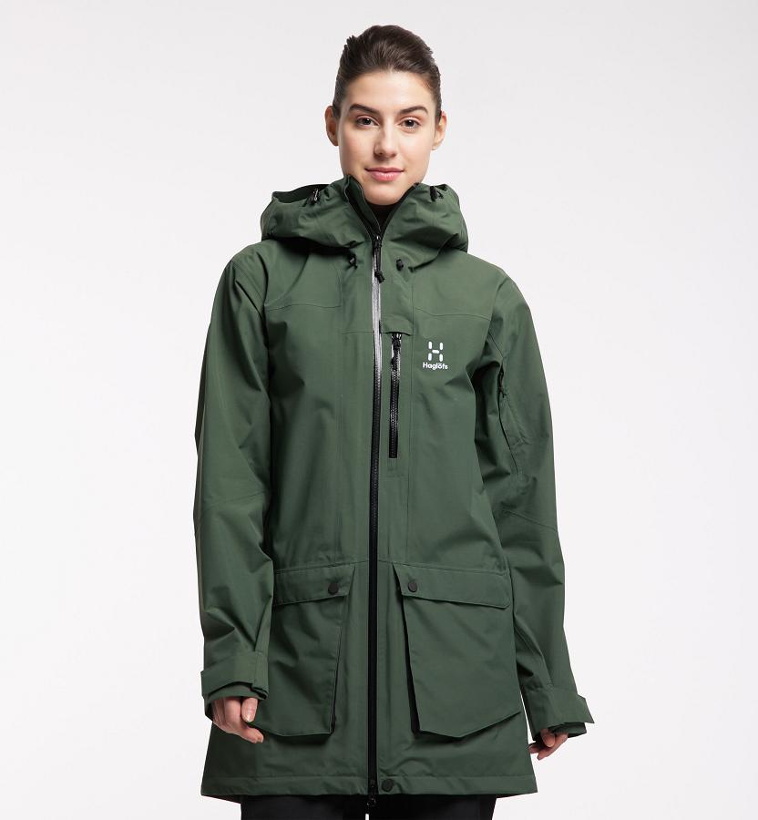 Haglöfs Womens Elation GTX Parka Dark Green New Zealand 46952ECQO